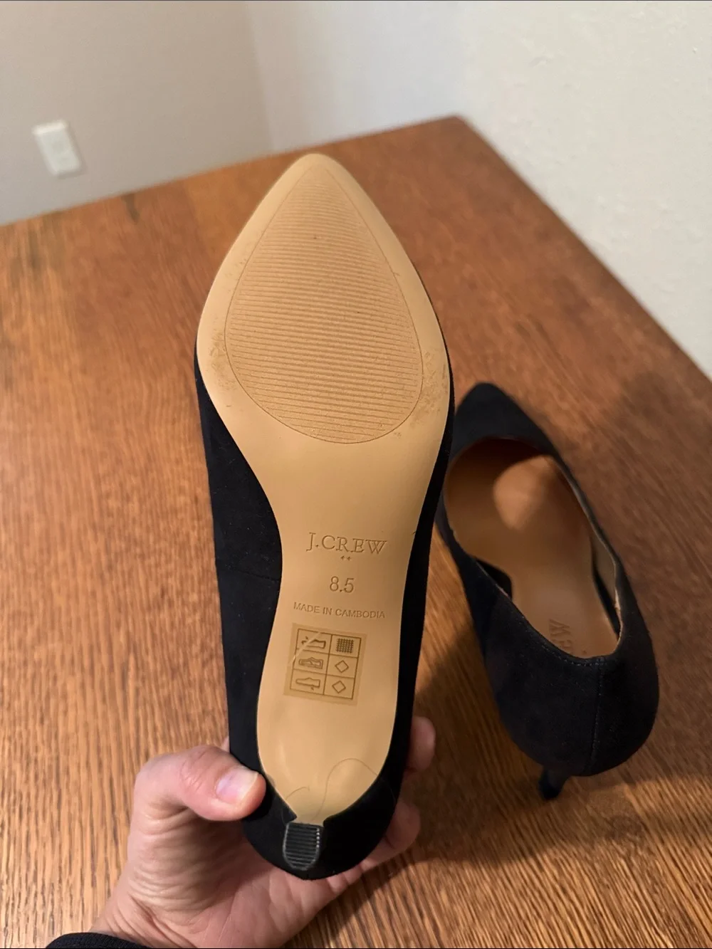 J. Crew Black Suede Pointed-Toe Pumps